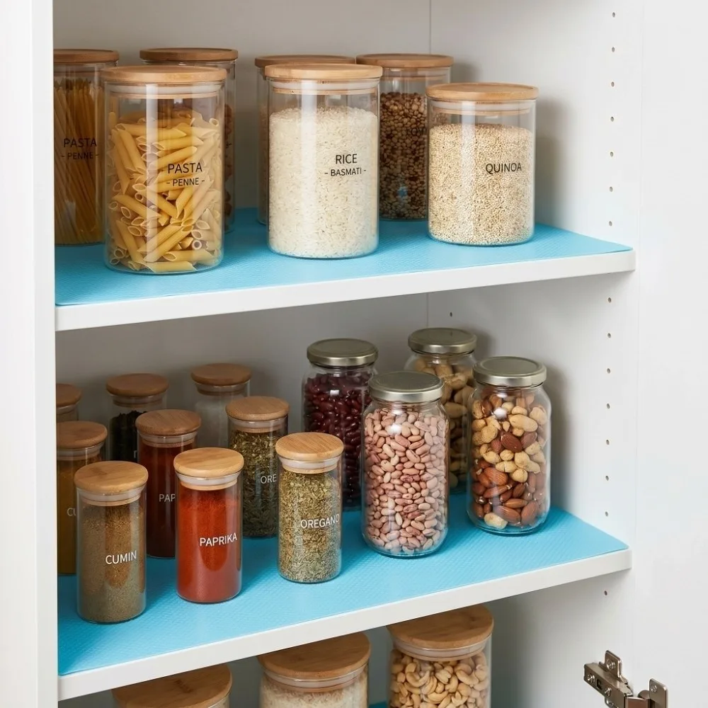 4Pcs Food grade material Refrigerator Liner Thickened design Moisture and oil resistant Drawer Liner Cuttable freely