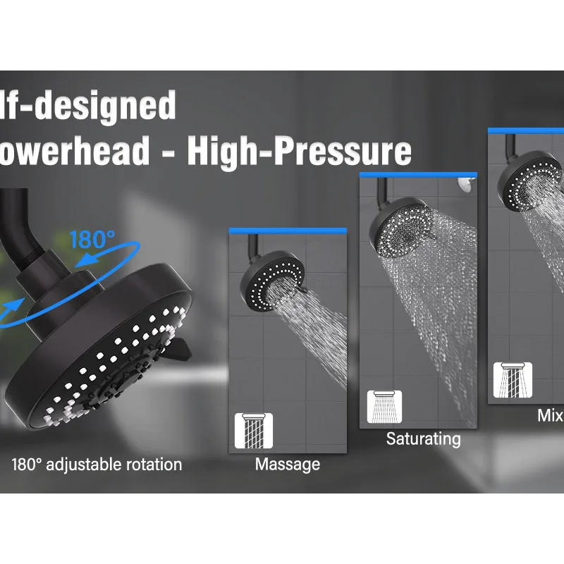 American-style Concealed Shower Set, Complete Socket Extension Rod Bracket, Stainless Steel Handheld Shower Set