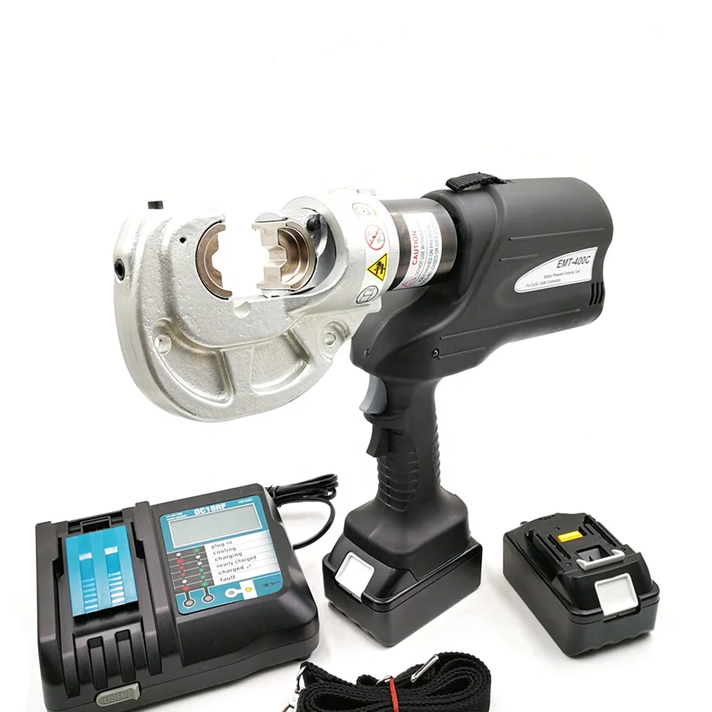 

Battery Cable Lug Crimping Tool 16-400mm2 EMT-400C Solar and Wind Energy System 12 Ton Hydraulic Press Crimper