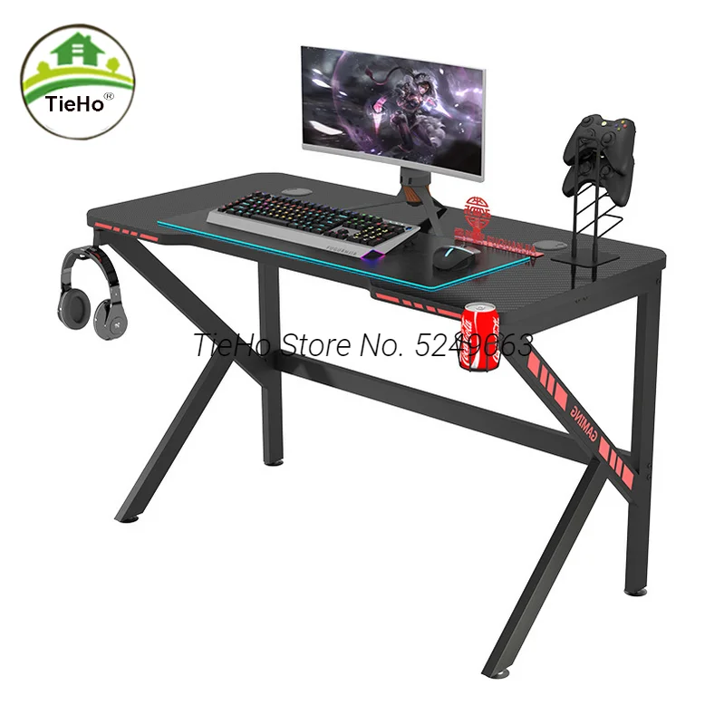 

Large Gaming Table Carbon Fiber Gaming Desk K-shaped Gamer Computer Laptop Table Notebook Gaming Table For Home Office Accessory