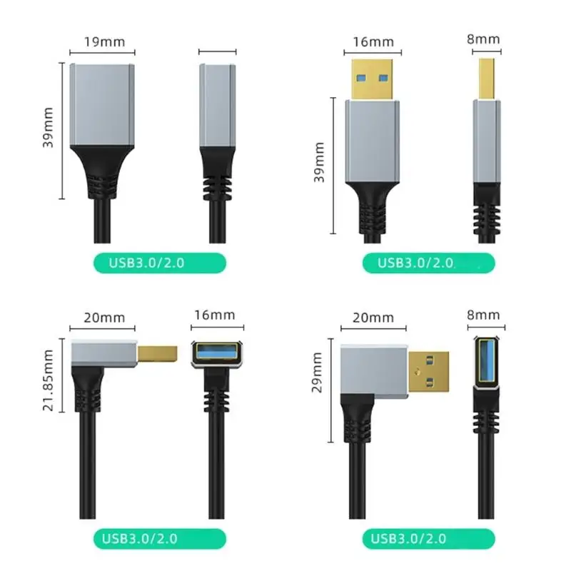 

652F USB 3,0 удлинительный кабель «папа-мама» под прямым углом, передача данных 5 Гбит/с для веб-камеры, принтера, клавиатуры,