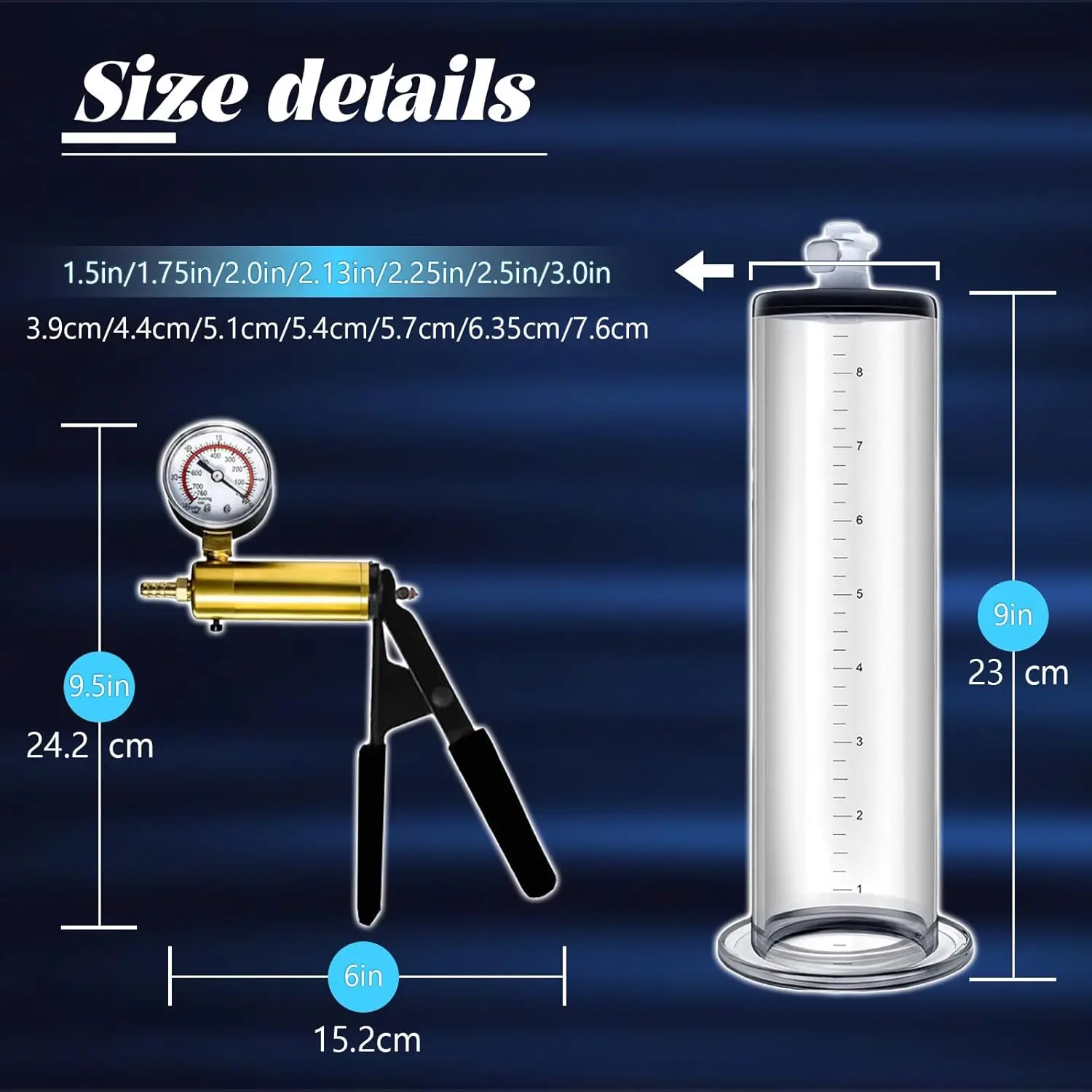 2026 New Upgrade Vacuum Penis Pump Male With Handle And Pressure Gauge Manual, Sex Toys - Pumps & Enlargers Cock Enlargement