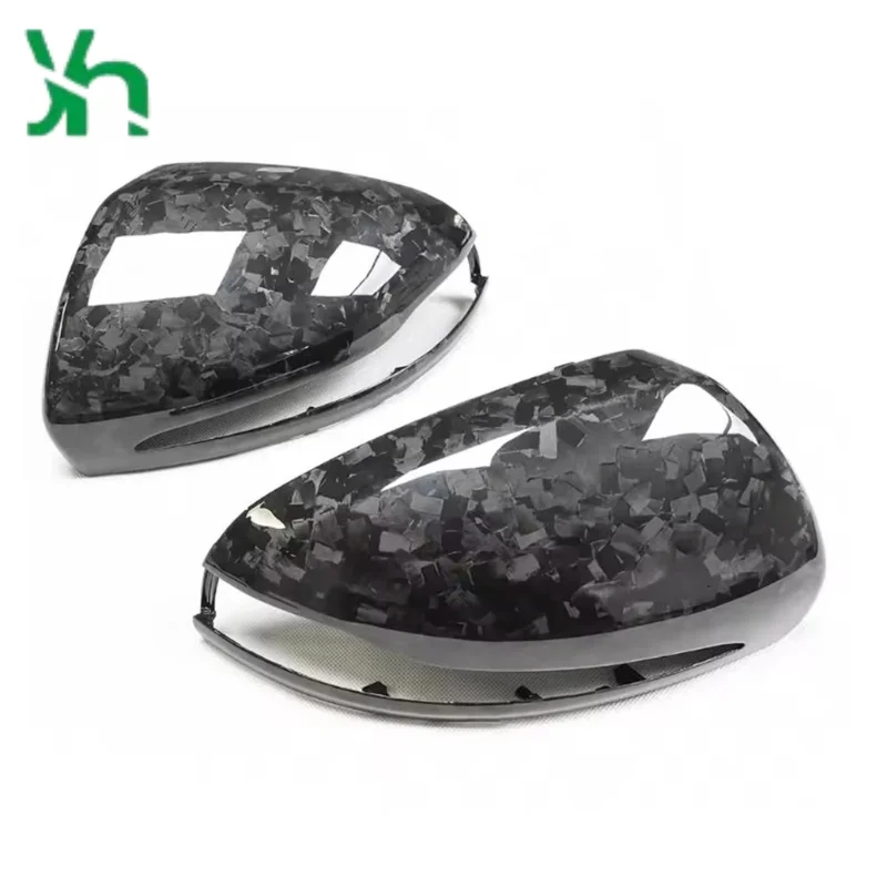 غطاء مرآة من ألياف الكربون الجافة مزورة لسيارة Mercedes-Benz W222 W213 X205 W238 W205 C S GLC E AMG حافظة مرآة الرؤية الخلفية للباب #1