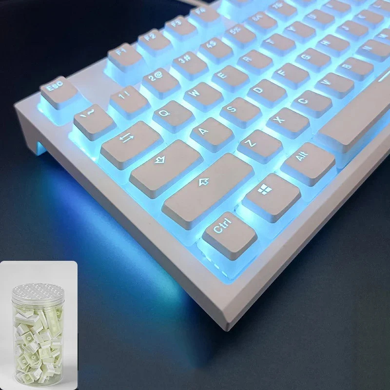 PBT Pudim Keycaps, Perfil OEM, Kit de Teclado Mecânico, Interruptor MX, Retroiluminado RGB, 87 104 Teclados Gamer, 130 Teclas