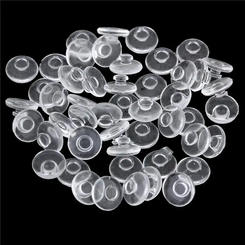 Hot kf-75 Pairs Of Silicone Eyeglass Nose Pads Push In Round 9Mm
