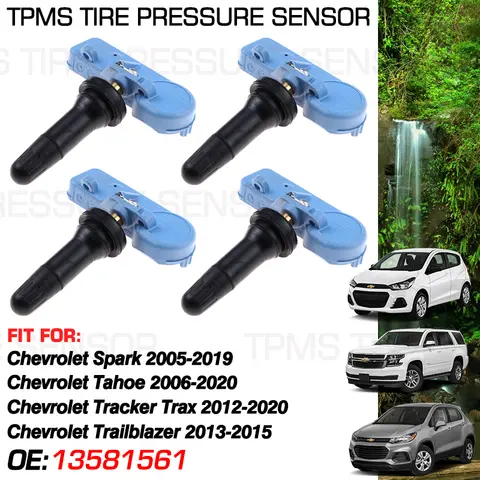 Chevrolet Spark M300 2005-2019 Tahoe Trax Tracker Trailblazer 2006-2020 타이어 압력 모니터 센서 시스템 13581561, 433MHz