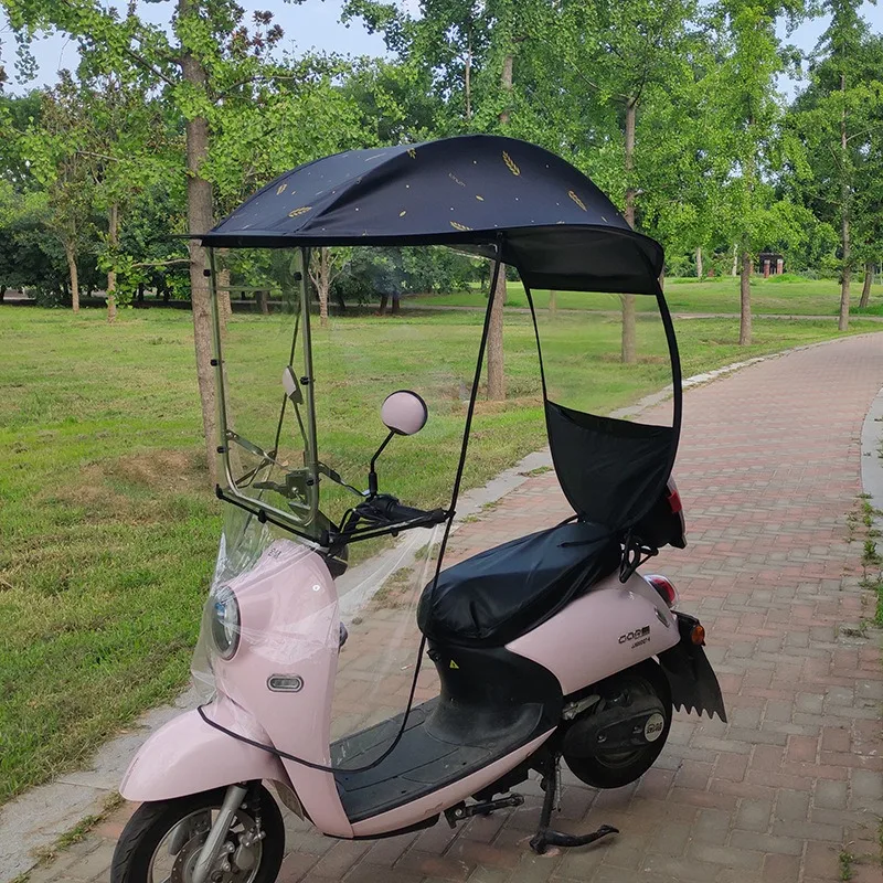 Factory Wholesale Electric Car Canopy Semi-Enclosed Tram Sunshade Battery Car Motorcycle Widened Side Shelter