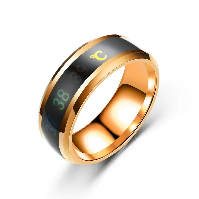 Temperatur-Ring aus Titanstahl, Stimmungsring, Gefühlssensorischer Intelligenter Ring für Damen und Herren, Modischer Wasserfester Schmuck – Detail 3