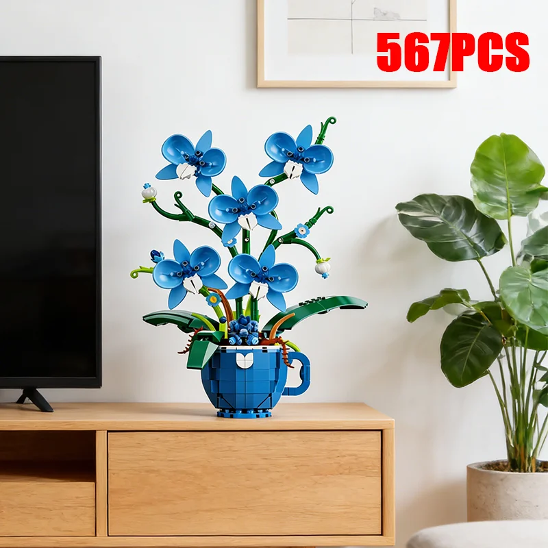 

НОВИНКА 2026: Конструктор «Букет орхидей» — Модель растения Бонсай из блоков, Романтический подарок для домашнего декора, Игрушка для самостоятельной сборки