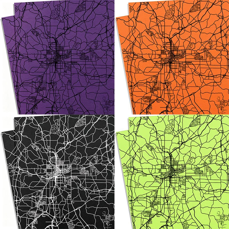 12 Colors City Road Network Map Pattern KYDEX Thermoform Sheet Plate Thermoplastic Board for Holsters Holsters Making Material