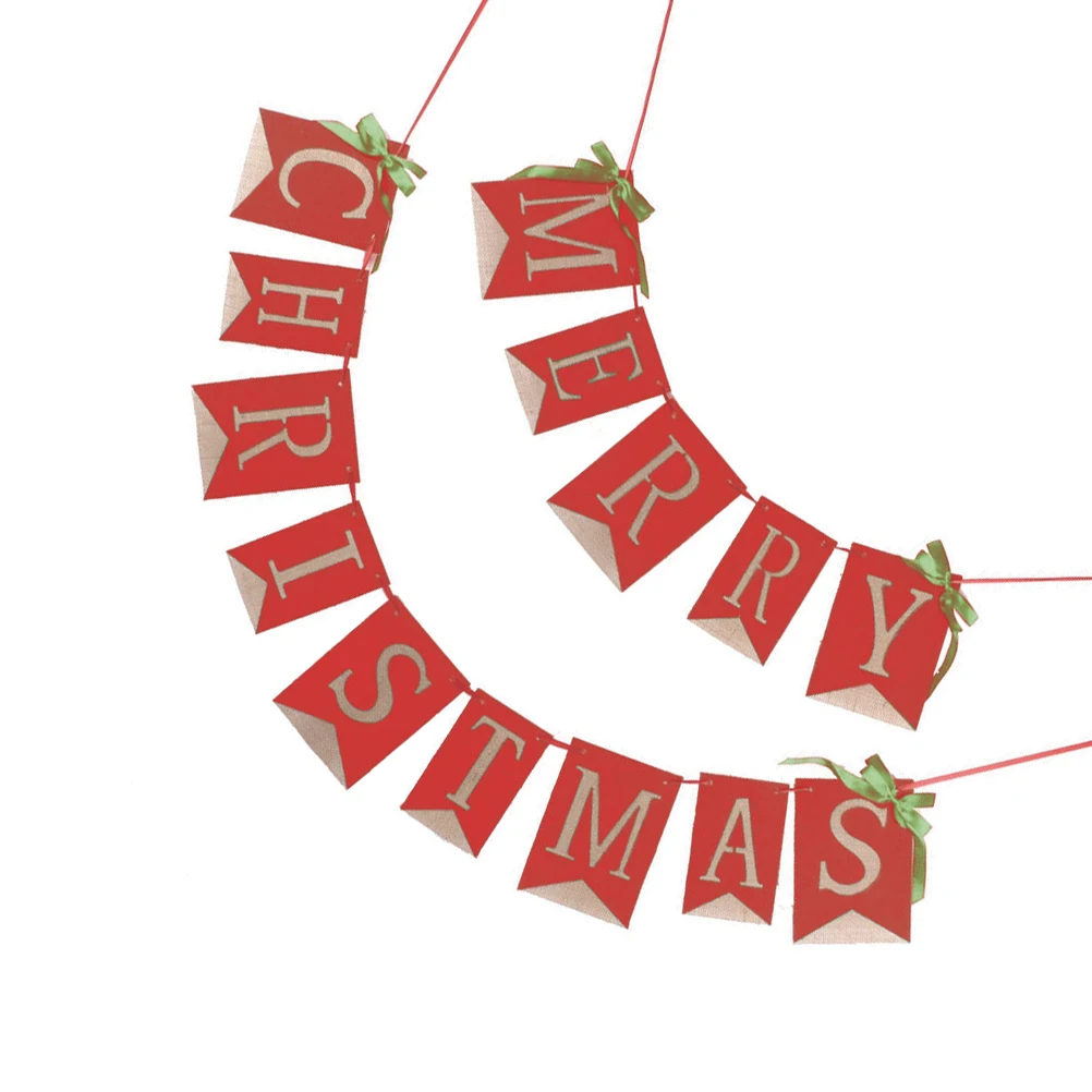 

Christmas Flag Holiday Decor Banner for Indoor Merry Xmas Party Bunting Christmas Pull Flag Decoration Solution