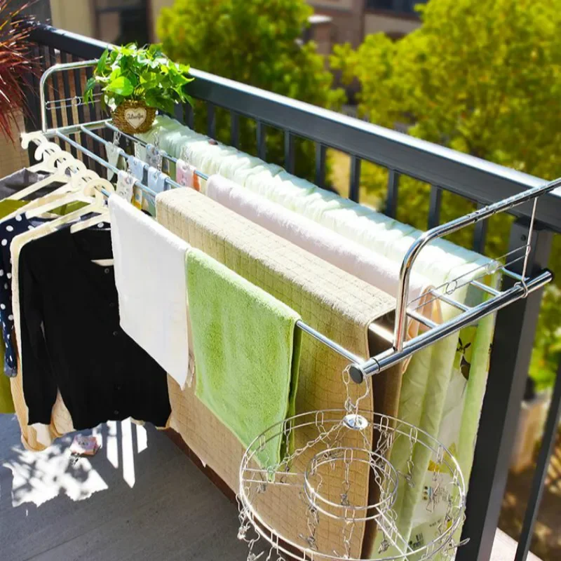 

Stainless steel window small drying rack window sill rack folding hanging drying balcony