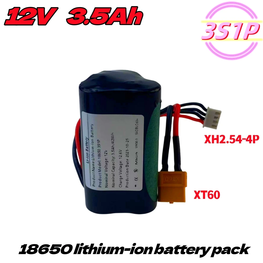 3S1P 12V 3.5Ah 12.6V Haute Capacité UAV Rechargeable Eddie ion Batterie Pour Divers RC Avion Drone Quadrotor XH2.54-4P count60