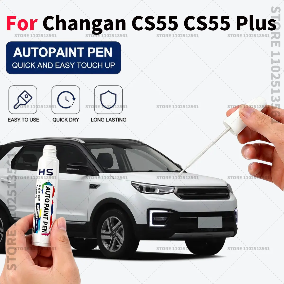 Car Scratch Repair Pen – Easy Auto Paint Touch Up for Smooth Finish For Changan CS55 CS55 Plus Dazzling Gray black Storm gray