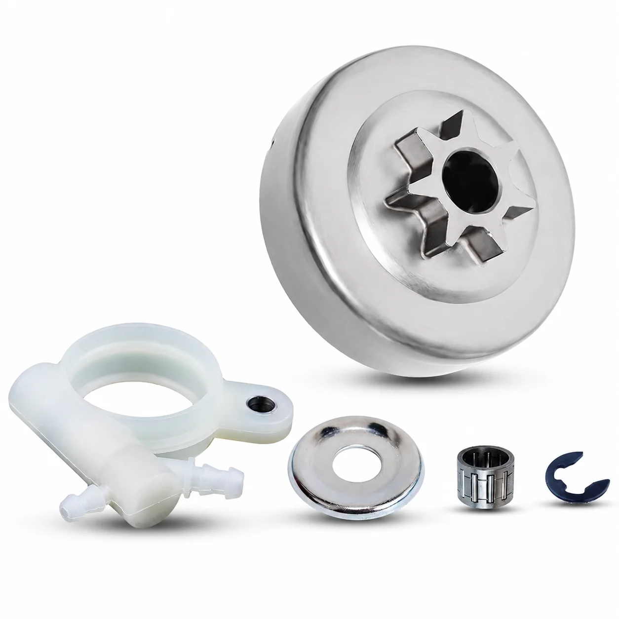 .325 7T Clutch Drum Oil Pump Kit Needle Bearing Washer E-clip For Stihl MS251 MS250 Chainsaw Parts Repair Kit