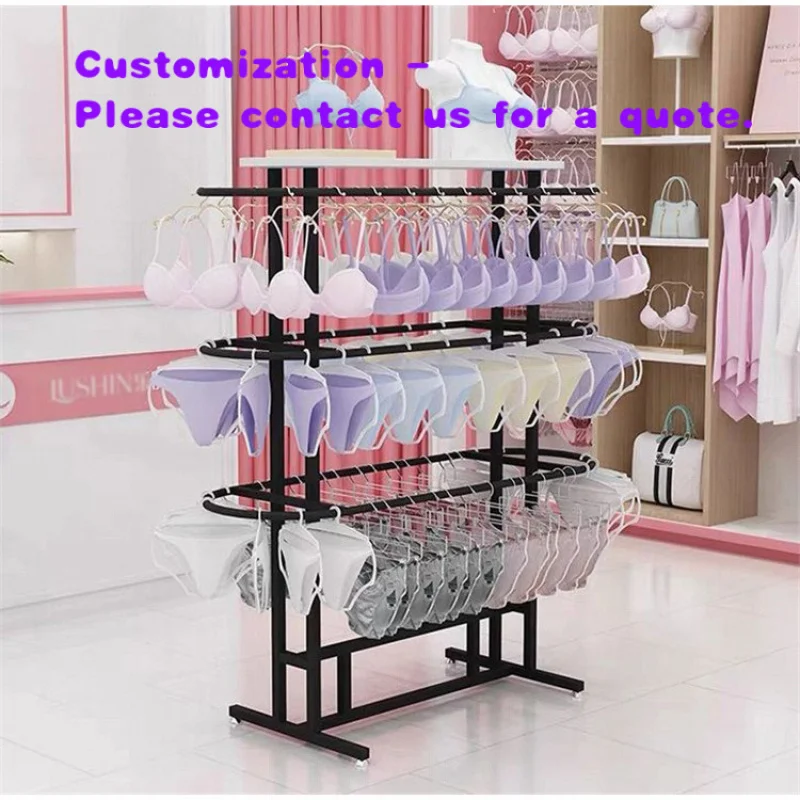 

custom.Factory Outlet Retail Shop Interior Design 4 Side Metal Lingerie Display Stand Fashion Bra