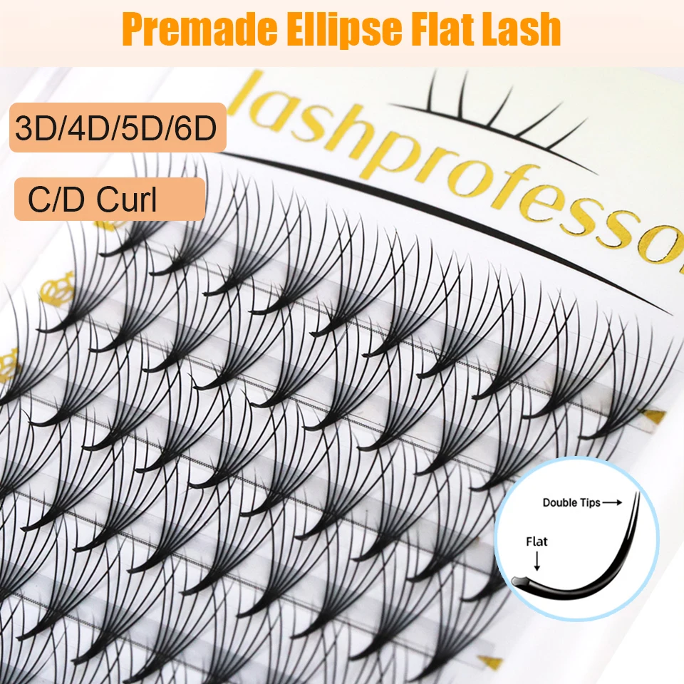 Flat Premade Fans 3D 4D 5D 6D Thin Root Eyelash Extension Fan Super Black Flat Pointy Base Eyelashes Pre Made Volume Reday Fans