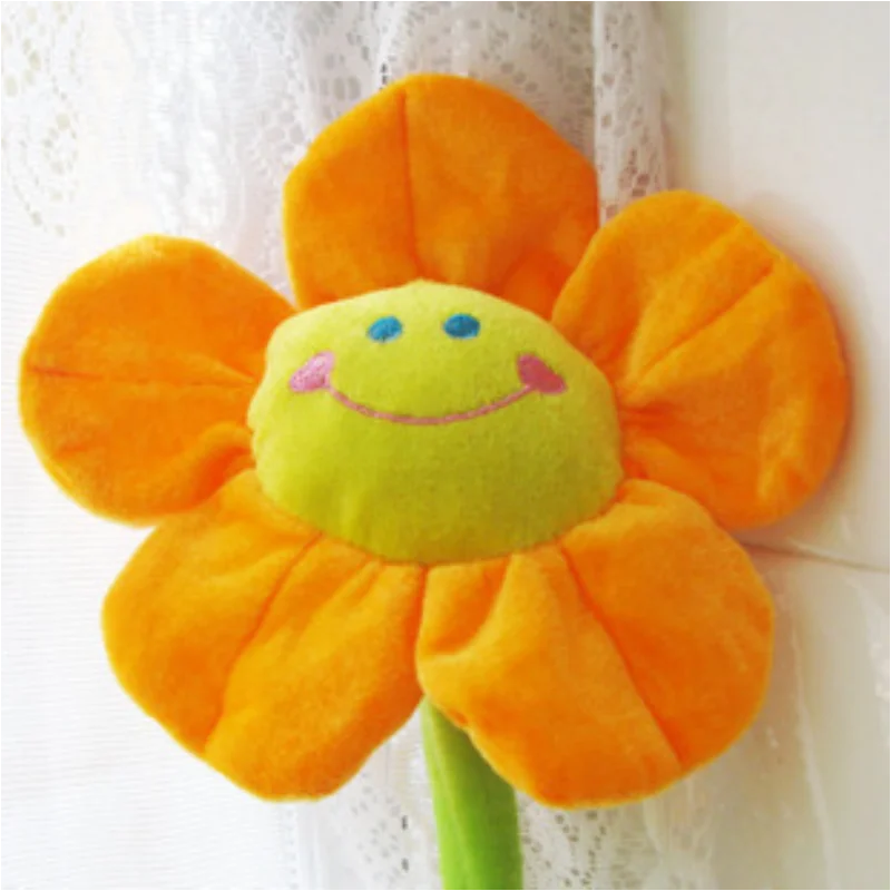 20Pcs/Lot Wholesale Plush Toy Sun Flower Bendable Suffed Smile Face Curtain Buckle Sunflowers Wedding Bouquet Sunflower Gifts
