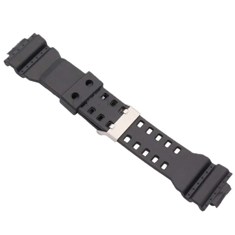 16mm Pu Black Watchband Men Sport Diving Silicone Watch Band For G-S Strap