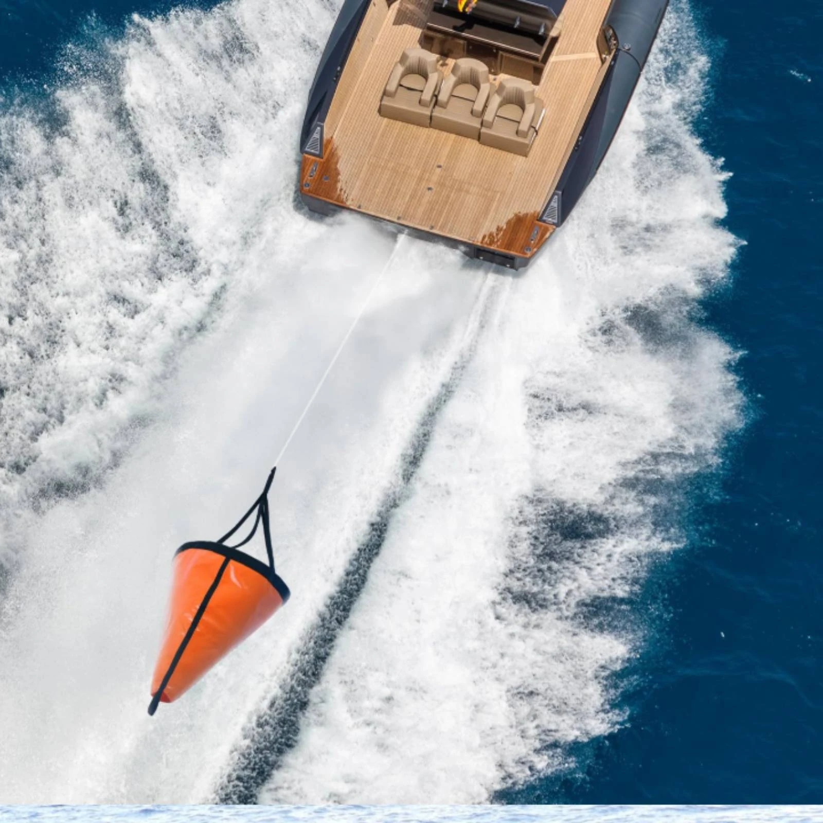 Sea Anchor Foldable Cone Shape Drogue Anchor Drift Sock Compact Storage Boat Accessory Easy to Use for Boaters