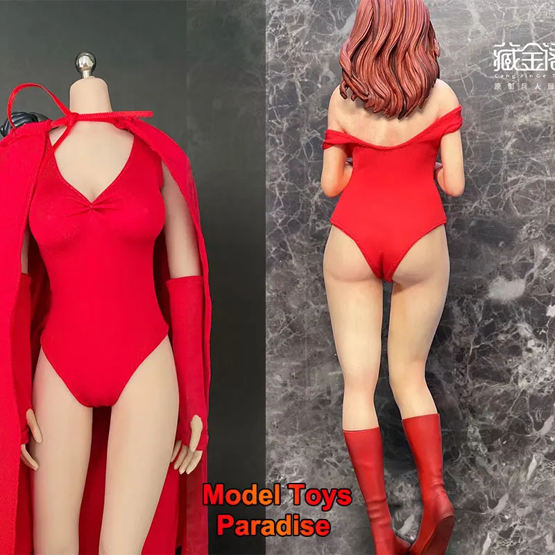 1/6 Women Soldier Scarlet Witch Clothes Set Marvel Super Hero Red Cloat Clothes Fit 12'' Action Figure Body