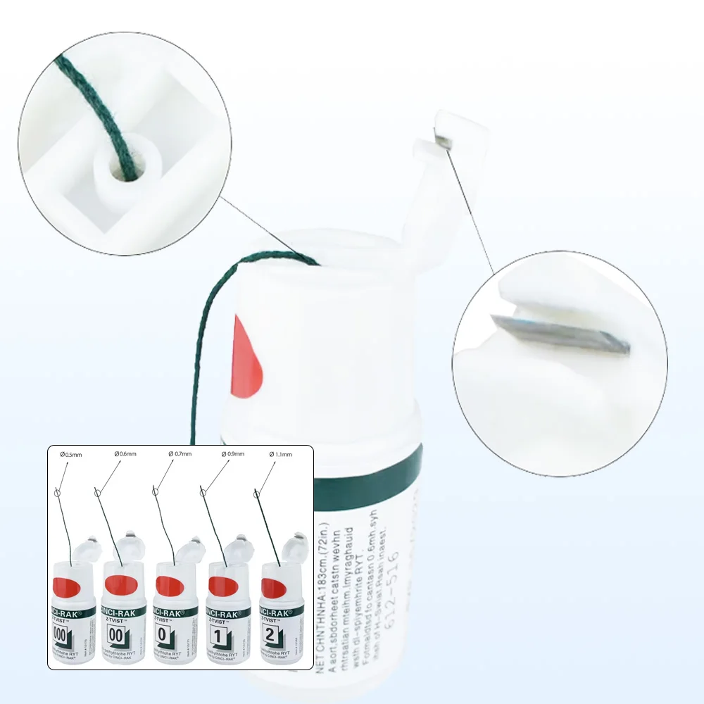 

1.83M Dental Gingival Retraction Thread Knitted Cotton Cord for Gum Line Shaping Disposable Dentist Material 5 Sizes 00 000 1 2