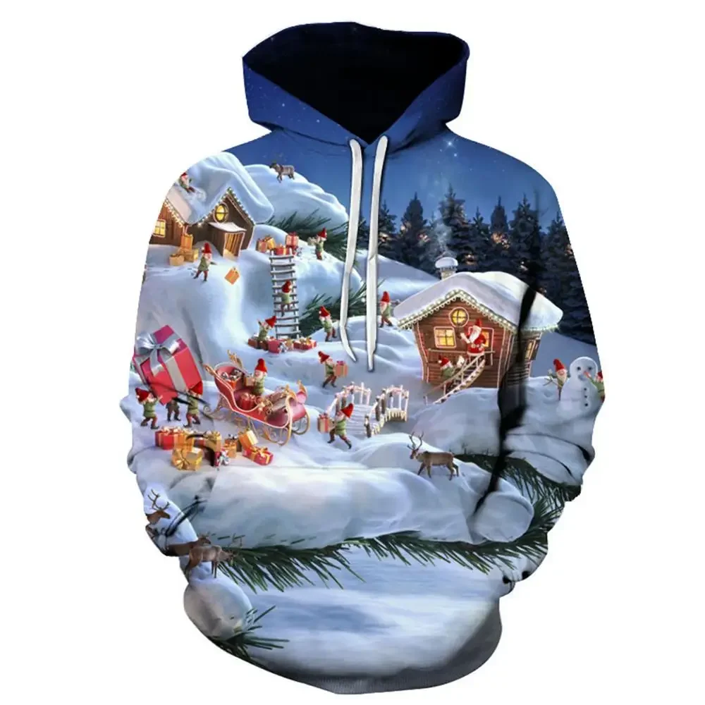 Christmas New Hoodies for Men Clothinig Winter Warm Hoodie Funny Kids Hooded Long Sleeve High-quality Pullovers Oversize Tops