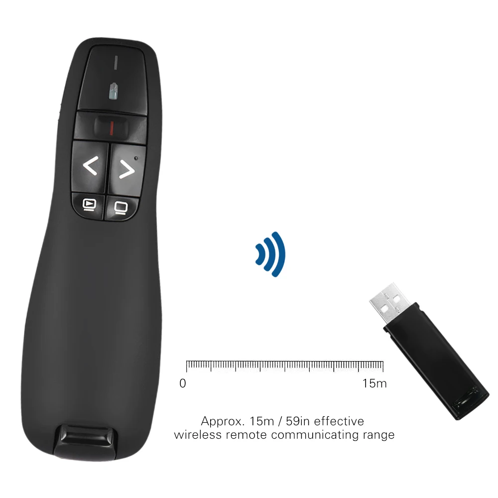 2.4GHz Wireless USB Powerpoint Presentation PPT Flip Pen Pointer Clicker Presenter with Built-in Reciver Red Light Remote Contro