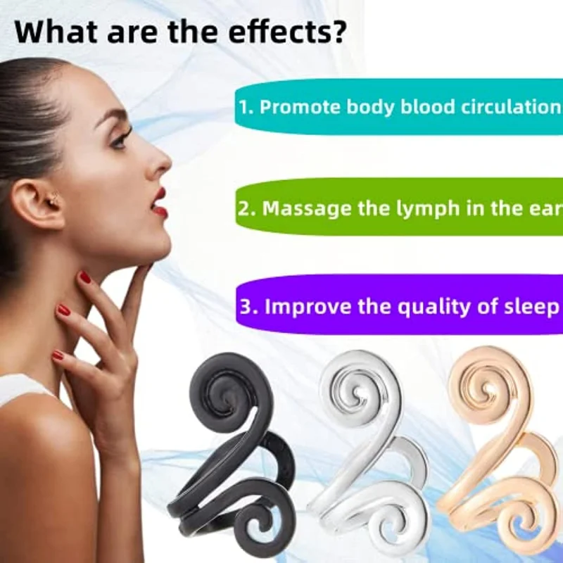 

3 Pairs Zunis Shiatsu Massage Earrings, Magnetic Slim Stud Earrings Non Pierced Shiatsu Rings, Stud Earrings for Men and Women