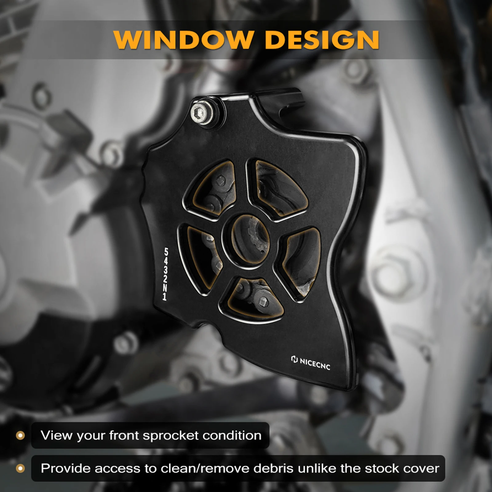 NICECNC 15 Teeth Sprocket Cover Guard Protector For Honda XR650L 1993-2025 Aluminum Alloy CNC-machined Anodization Motorcycle