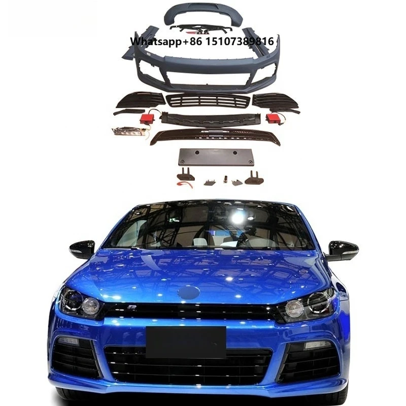 Auto Parts for 2009+ Scirocco Facelift R-line Body Kits Front Car Bumpers Grille Side Skirt Rear Car Bumper Diffuser