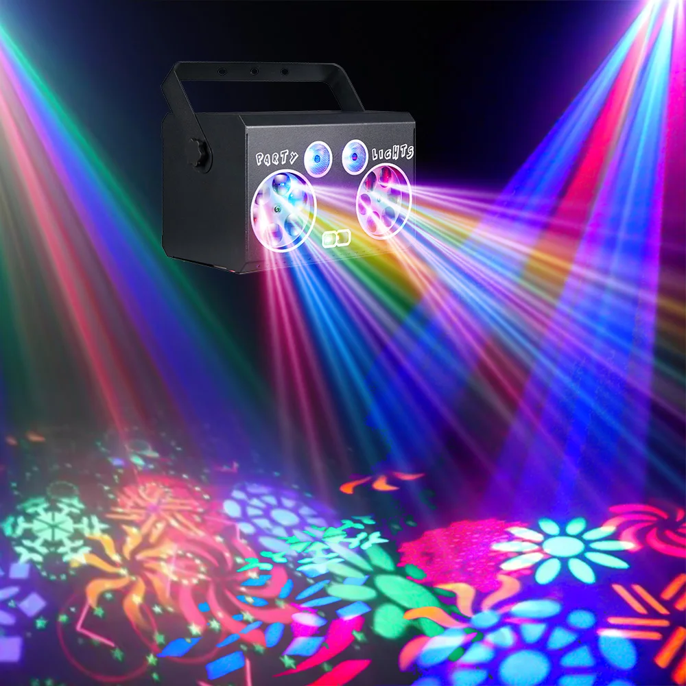 DJ Disco Party Light, RGB Multi-Pattern, Remote Control & Sound Activated + DMX512, Dynamic Stage Atmosphere Light