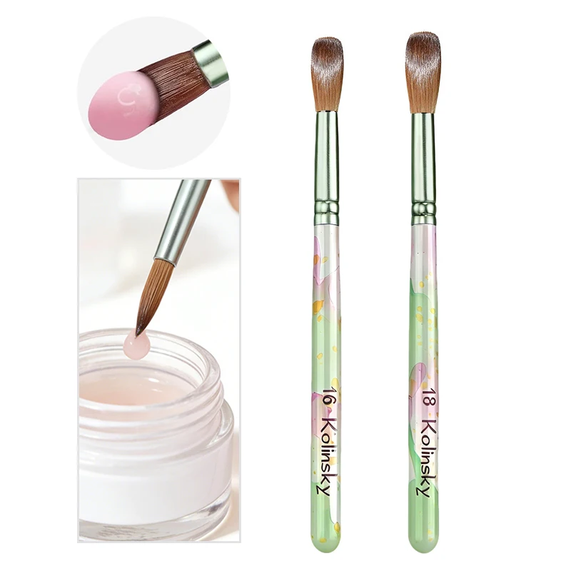 

25/26mm Acrylic Nail Brush Kolinsky Manicure Pen for Acrylic Application Extension 3D Carving 16# 18# Acrylic Powder DIY Tools