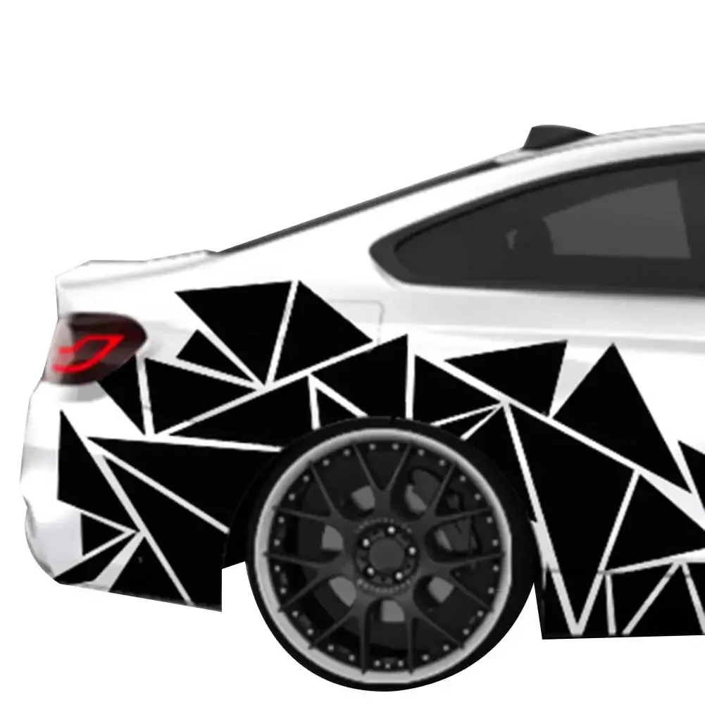 

Matte Black Triangles Car Side Stickers Murals Decor Camouflage Vinyl Decals Side Body DIY Decoration Universal Wallpaper DW7388