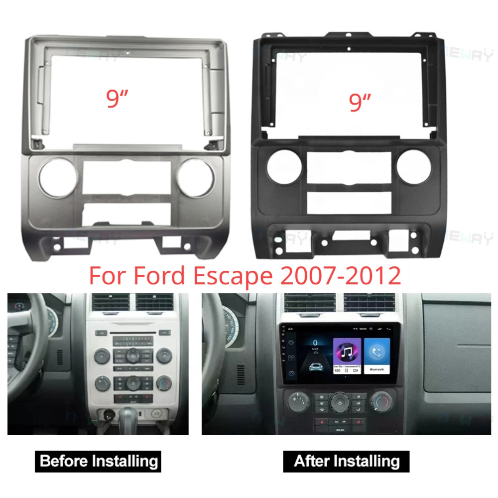 Fascia de Radio de coche para Ford Escape/MAZDA Tribute 2007-2012, adaptador de placa de Marco estéreo de DVD, bisel de instalación de tablero de