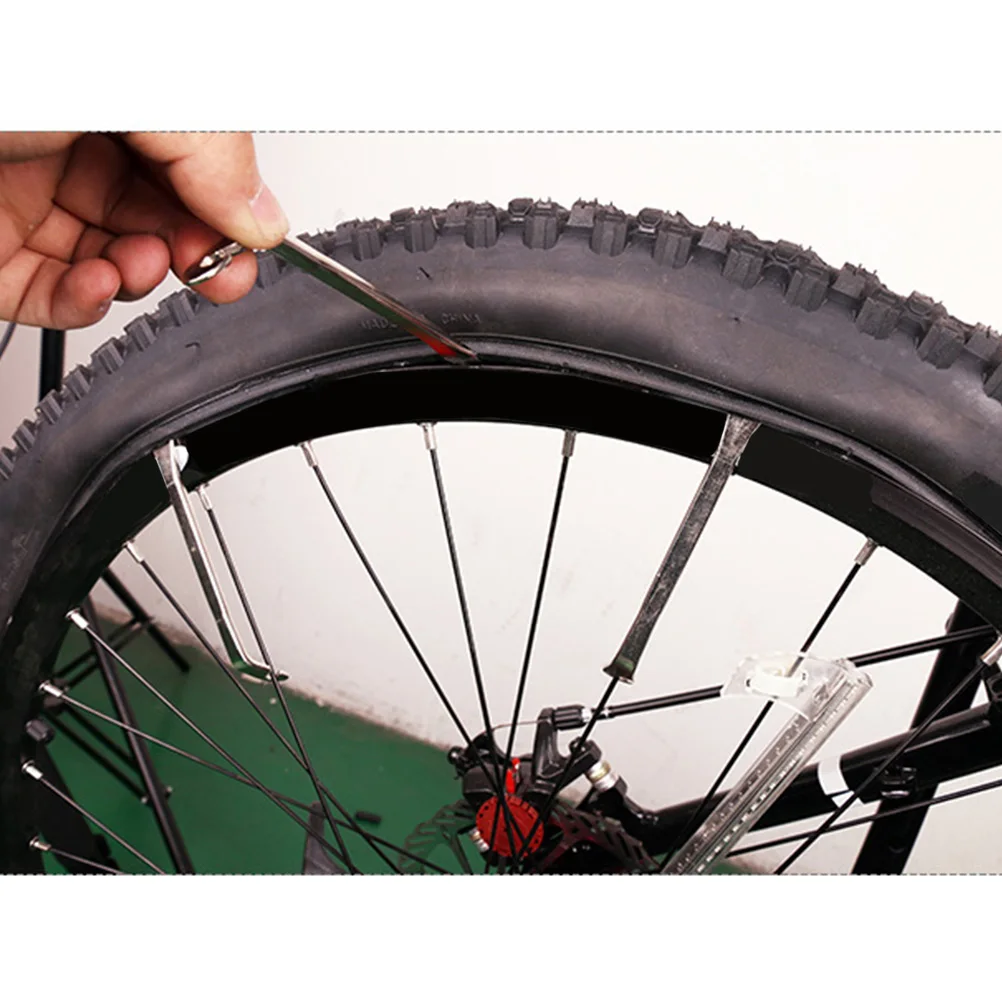 

6Pcs Tire Levers Strong Steel Bike Repair Tool Set for Rim Protection Cycling Travel Use Silver Steel Tire Levers
