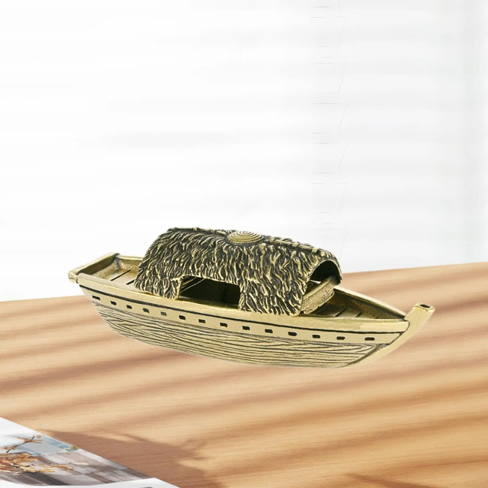 Fishing Boat Shaped Incense Holder Vintage Style Small-size Easy to Carry Creative Canoe Model for Gift Office Living Room Home