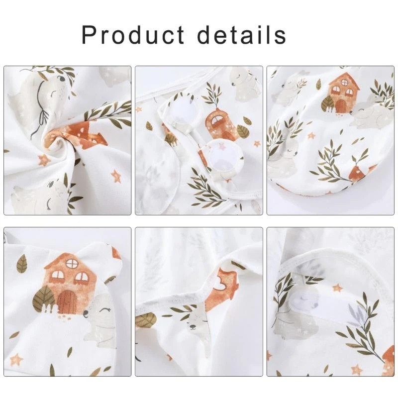 J15U أكياس الطفل الأساسية مع قبعة تنفس كيس النوم أكياس النوم بطانية قطن لحديثي الولادة 0-6 أشهر