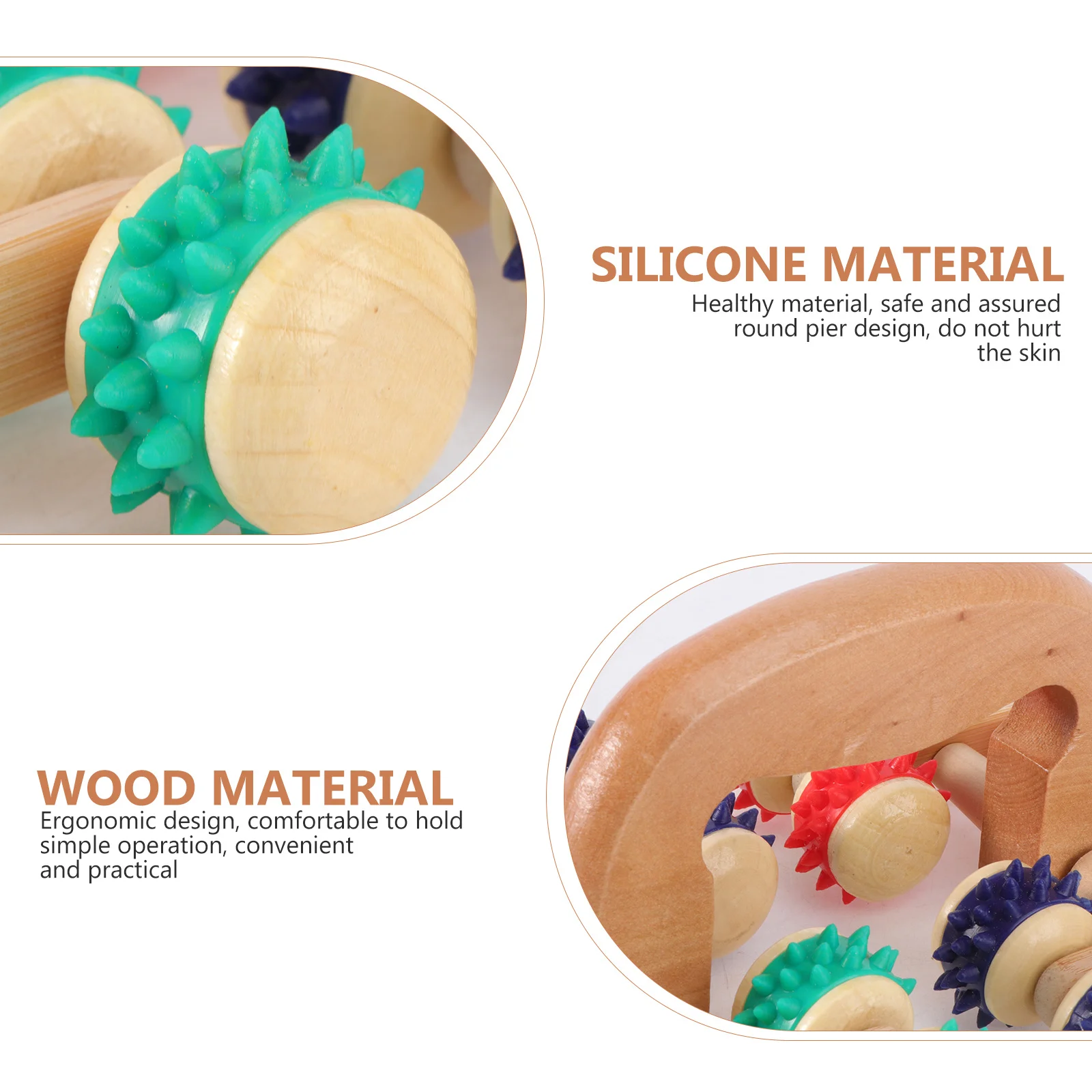 

1pc Full Body Massager Roller Lightweight Portable Handle For Skin Lifting Firming Anti-Cellulite Handheld Slimming Device