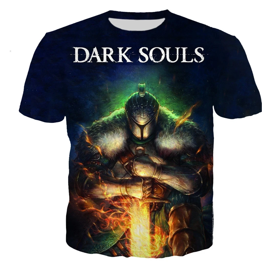 Summer New Fashion 3D Printing Game Dark Souls Graphic Men's T-Shirt Street Cool Short Sleeve Casual Crewneck Oversized Top