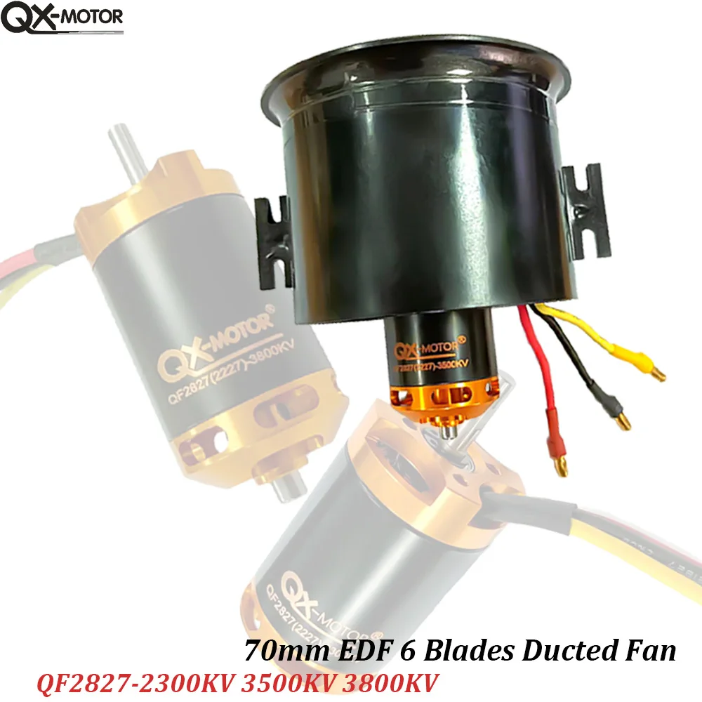 

Бесщеточный двигатель QX-MOTOR 70 мм EDF с 6-лопастным вентилятором QF2827 2300KV 3500KV 3800KV для реактивных вертолетов, дронов и самолетов с неподвижным крылом
