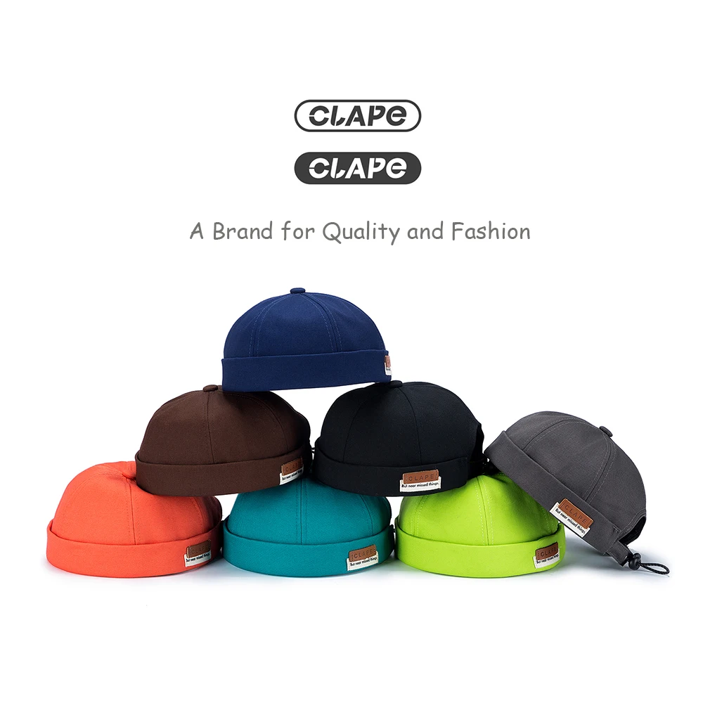 Clape Vintage Docker Cap Brimless Hat Breathable Beanie Hats Cotton Retro Literary Landlord Sailor Cap Women Hip Hop Hat