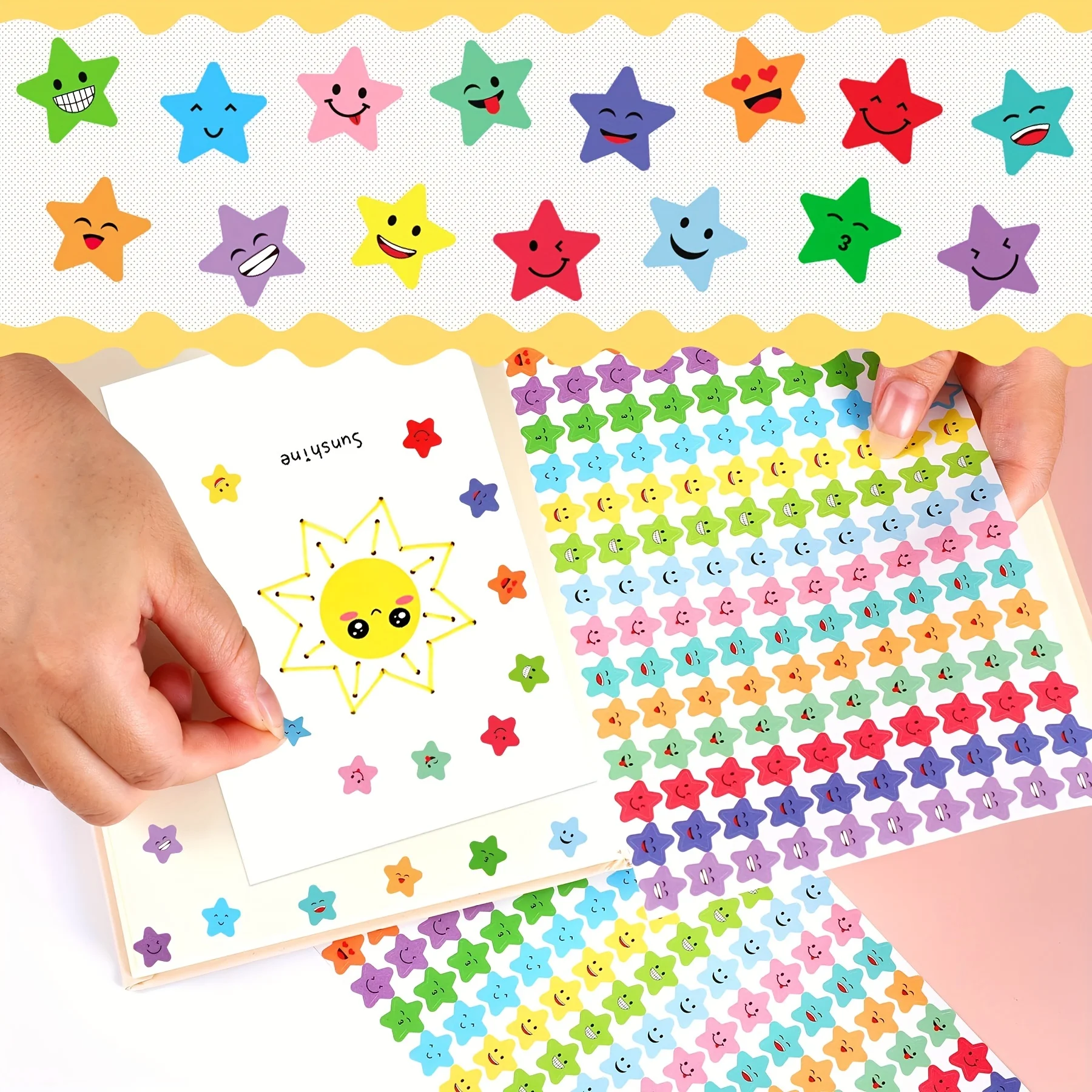 600 Star Stickers 15 Designs Smiley Faces Student Reward Chart Behavior Labels DIY Crafts Scrapbooking School Office Supplies .