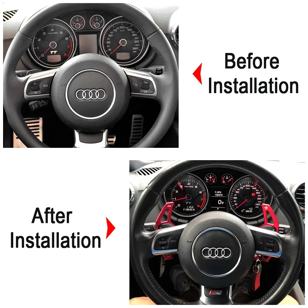 Paddle Shifter For Audi A4 B8 A3 8P S3 A5 A6 S6 C6 Q5 A8 R8 TT TTS MK2 8J Avant Car Steering Wheel Paddles Extension DSG Styling