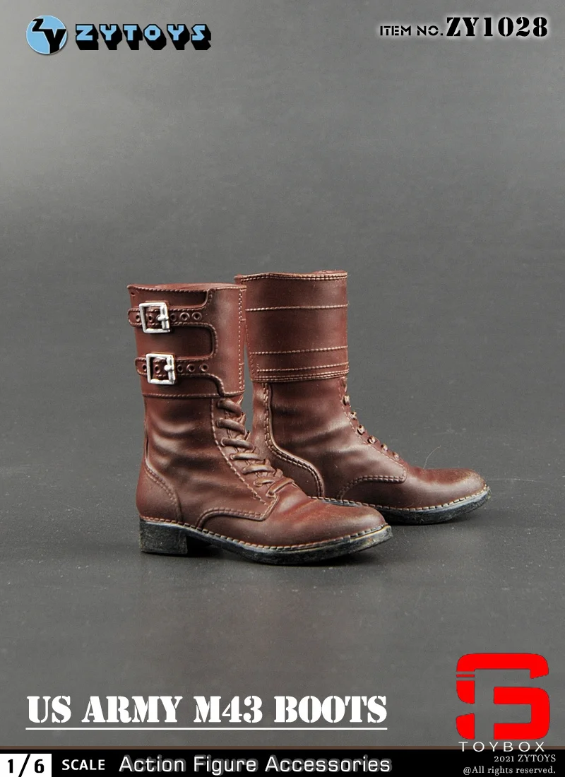 W magazynie ZYTOYS ZY1028 1/6 Skala US Army M43 Brązowe buty bojowe Męskie buty żołnierza Model Pasuje do 12-calowych lalek z figurkami akcji