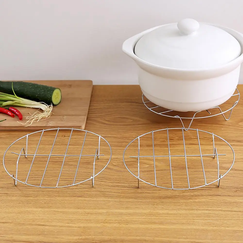 Stainless Steel Steaming Rack Cooling Rack Round Four-Legged Steaming Shelf Cookware Baking Pot Stand Airfryer Tools For Kitchen