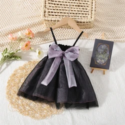 (0-3 Years Old) Summer Baby Girl Mesh Bow Princess Dress Birthday Party Dress Beach Dress