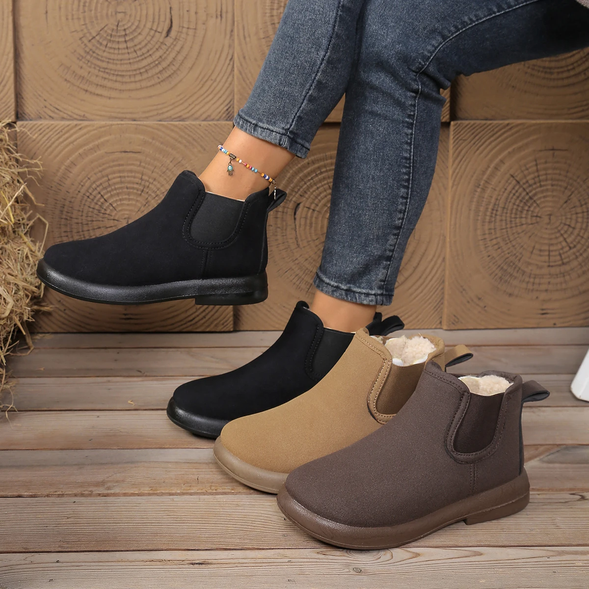 Women's Shoes Foreign Trade Winter Women's Warm Mother Shoes Flat Comfortable Short Boots Non-Slip Snow Boots Free Shiping Shoe