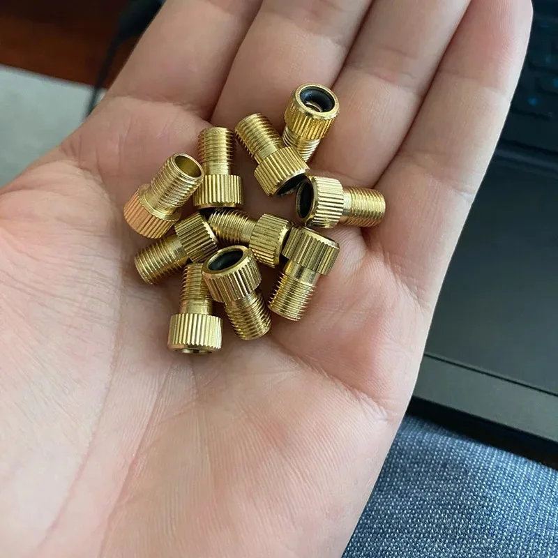 Brass Bike Valve Adapter DV SV to AV Converter Bicycle Tire Presta Schrader to American Air Pump Inflator Adaptor - view 6