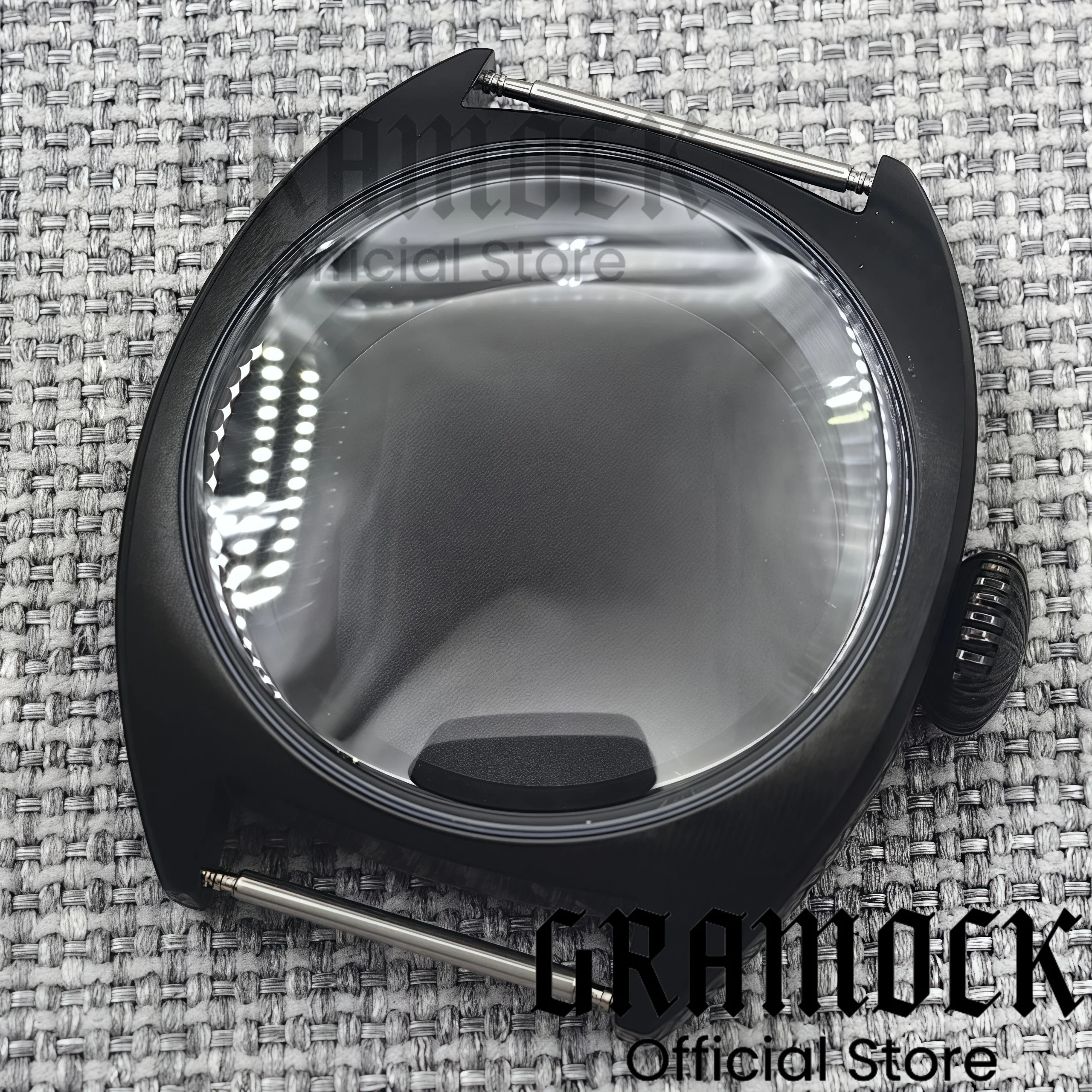 PVD Black 36mm/39mm Double Domed Sapphire Glass Big Crown/Small Crown Watch Cases Fit NH34 NH35 NH36 ETA2824 PT5000 Movement